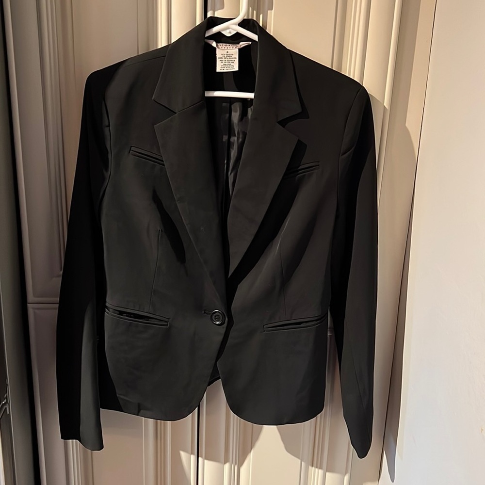 Basic black womens blazer